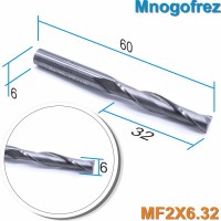 Фреза спиральная двухзаходная Mnogofrez MF2X6.32