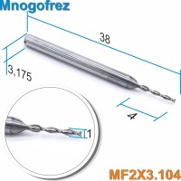 Фреза спиральная двухзаходная Mnogofrez MF2X3.104