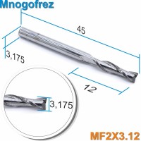 Фреза спиральная двухзаходная Mnogofrez MF2X3.12