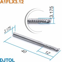 Фреза компрессионная однозаходная DJTOL A1FLX3.12