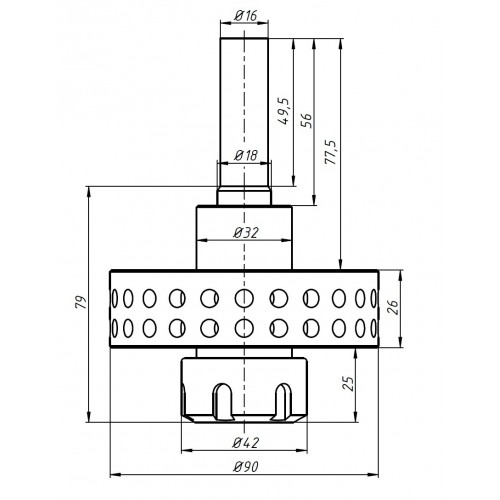 Патрон термосверления ER25 (16mm)