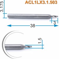 Фреза спиральная однозаходная по алюминию DJTOL ACL1LX3.1.503