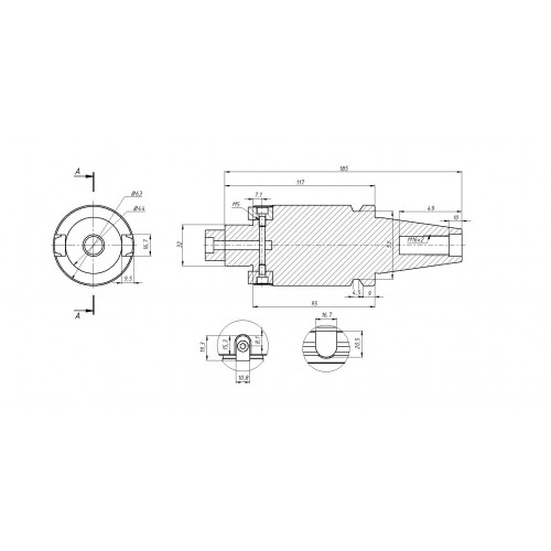 Оправка фрезерная (патрон) BT40-FMB32-100