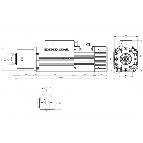 Шпиндель воздушного охлаждения GDZ143X133-9.5