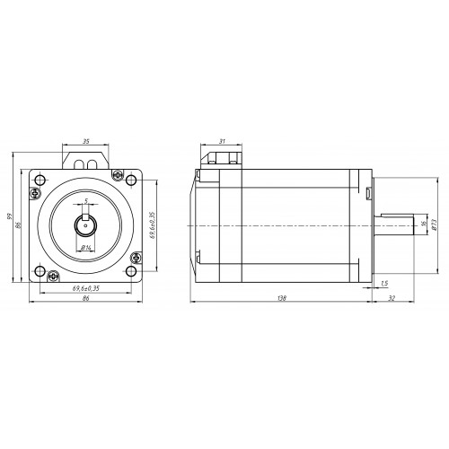 Шаговый серво-двигатель 86HB250-118